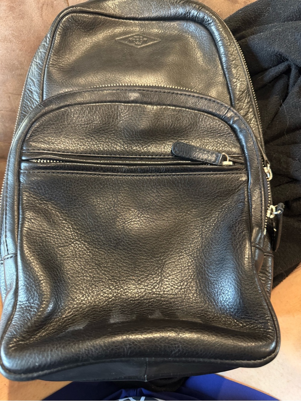 Fossill Black Leather Sling Bag